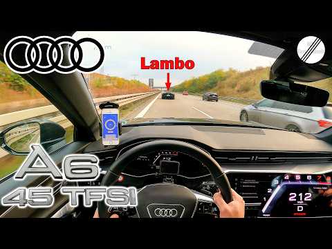 Видео: 2024 Audi A6 45 TFSI C8 Максимальная скорость Немецкий автобан POV
