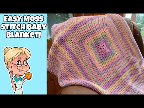 Видео: Простой урок по вязанию детского одеяла крючком в технике «Мосс» — любой размер! #makeitpremier