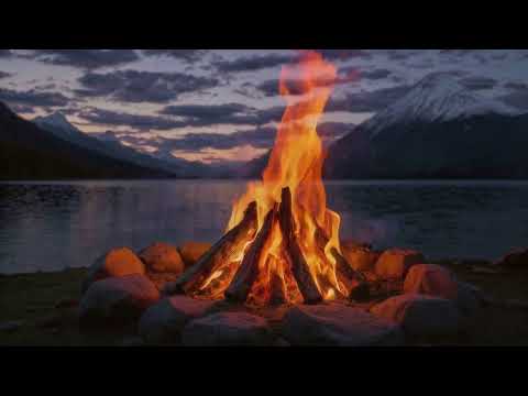 Видео: 🔥 Уютный камин и звук костра | Озеро, поход и горы 🌄✨