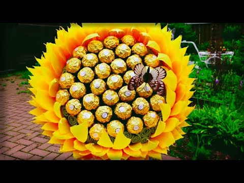 Видео: ОГРОМНЫЙ ПОДСОЛНУХ или пион с конфетами. СЛАДКИЙ БУКЕТ учителю на 1 сентября