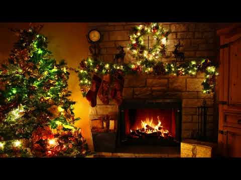 Видео: [10 часов] Новогодняя ель и камин