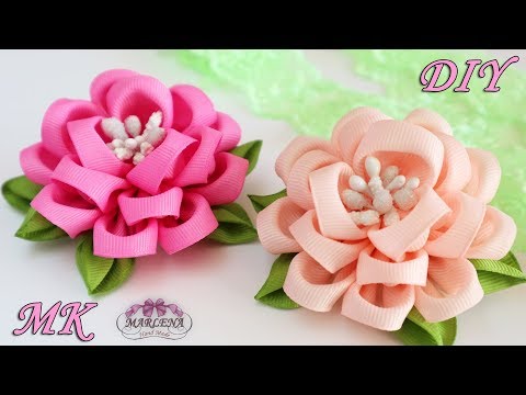 Видео: 🌺 Цветы из репсовых лент. Зажимы для волос. Канзаши МК/DIY