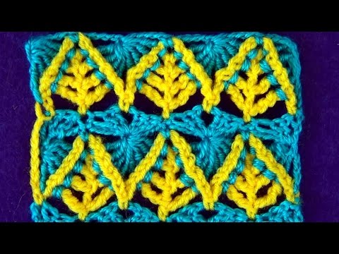 Видео: Узор Листики из сложных столбиков