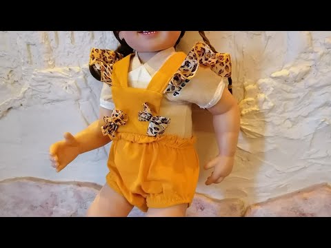 Видео: Одежда для куклы.  Комбинезон  песочник