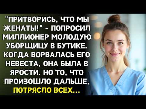 Видео: Уборщица мыла полы, когда незнакомец шепнул: Притворись моей женой! Но когда она сняла рабочий халат