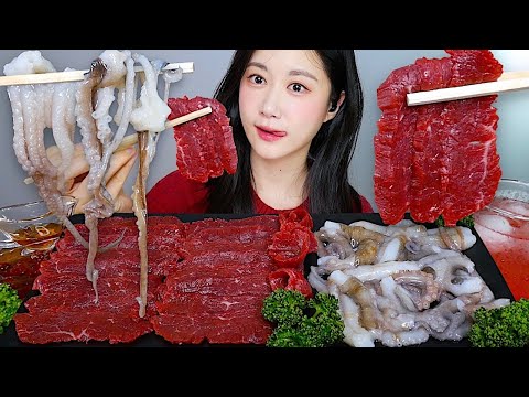 Видео: Сырой Осьминог И Сырая Говядина❤️Идеальное Сочетание! | eating show | asmr mukbang korean