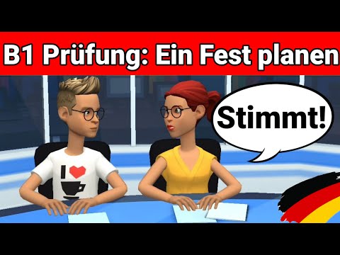 Видео: Устный экзамен по немецкому языку B1 | Планируйте что-нибудь вместе/диалог. Часть 3: Праздник.