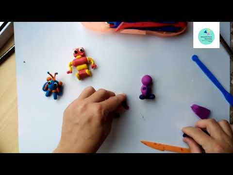 Видео: Лепка робота из пластилина.