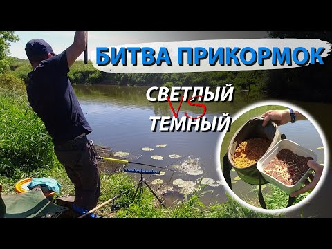 Видео: Рыбалка на два фидера. Битва прикормок! Яркий желтый корм против темного. Как вам такой результат!?