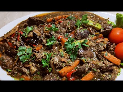 Видео: ВКУСНЕЙШЕЕ ГРУЗИНСКОЕ БЛЮДО  🔥из куриной печени и сердечек с особенным соусом / Georgian cuisine