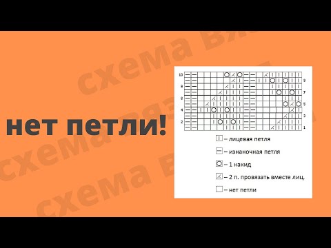 Видео: Вязание спицами. Узор листья, видео каждого ряда. Что значит - "нет петли" на схемах спицами.