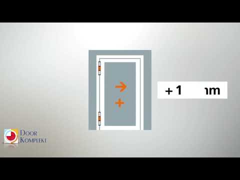 Видео: Монтаж петель на алюминиевую дверь. Установка и регулировка роликовой петли Dr.Hahn, Rollenband_AT