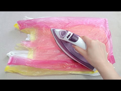 Видео: Прогладьте утюгом пластиковый пакет для покупок, и вы будете в шоке! 3 гениальные идеи декора