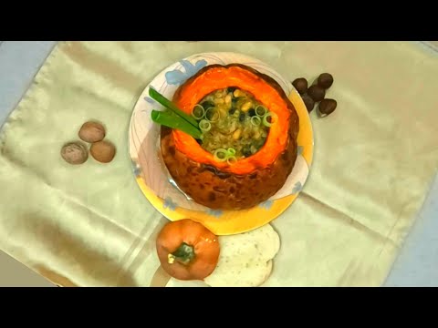 Видео: Шокирующе вкусно! Запеченная фаршированная тыква с фасолью и луком-пореем - сытно, вкусно и так крас