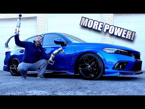 Видео: На мой Honda Civic 11-го поколения 2022 года установлены даунпайп RV6 и передняя труба Function W...