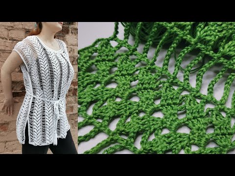 Видео: Простой и нежный УЗОР/СХЕМА узора/вязание крючком/Туника этим узором