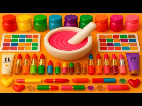 Видео: ASMR DIY слайм видео 🌈 Радужный облачный слайм с макияжем, тенями для век, косметикой и блестками