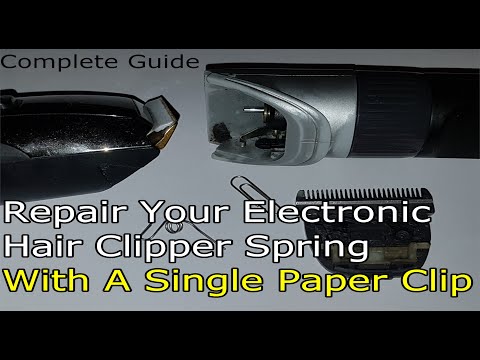 Видео: Как починить пружину электронной машинки для стрижки волос с помощью одной канцелярской скрепки. ...