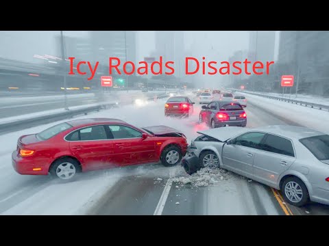 Видео: Неудачные зимние аварии на обледенелых дорогах, заносы автомобилей и аварии на снегу. Подборка