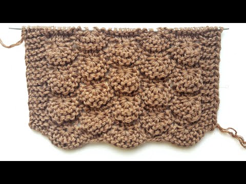 Видео: Шикарный объемный узор Цветы для вязания спицами