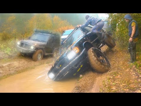 Видео: Волга 4х4 заруба с Геликом и Легендой СССР Газ 69 оффроад грузовик не ожидал такого на бездорожье