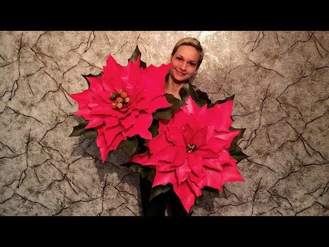 Видео: Ростовая пуансеттия из фоамирана. Часть 2