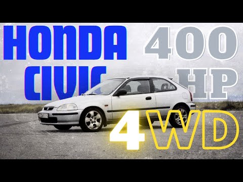 Видео: HONDA CIVIC 6: Полноприводный монстр на 400 сил.