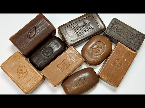 Видео: Cutting dry tar soap 🧼 Satisfying ASMR video 💤 Soap carving 🔪 Асмр резка дегтярного мыла.