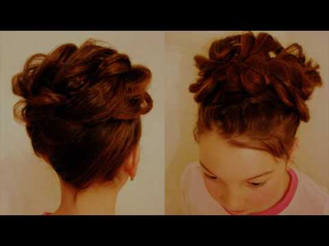 Видео: Высокий пучок из кос. Очень просто. Детские причёски. Hair tutorial Видео-урок.