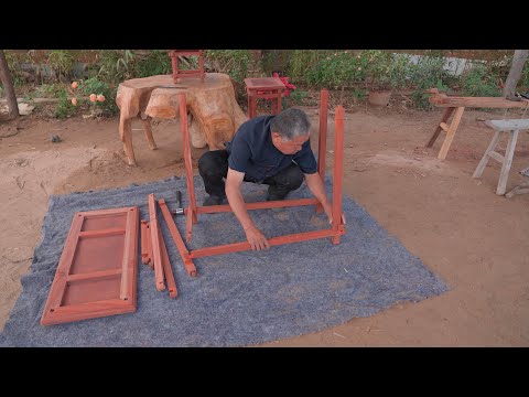 Видео: Принцип замка Luban для создания стола и табурета, съемная сборка