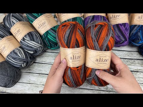 Видео: Новая носочная пряжа Alize Wooltime.