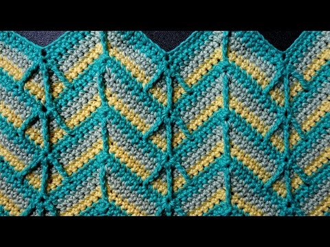 Видео: Crochet Zigzag Узор зигзаг Вязание крючком 24