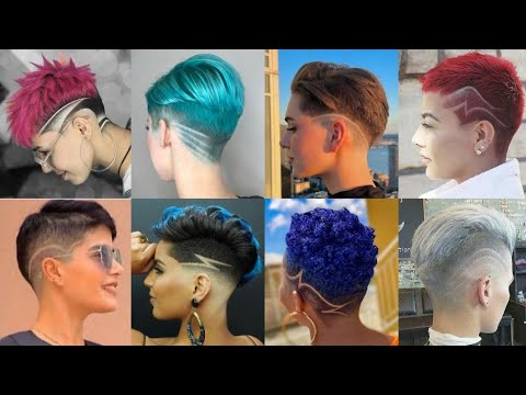 Видео: Короткая стрижка пикси с андеркатом и красивая 😍 стрижка с выбритым челкой / короткая стрижка #vi...