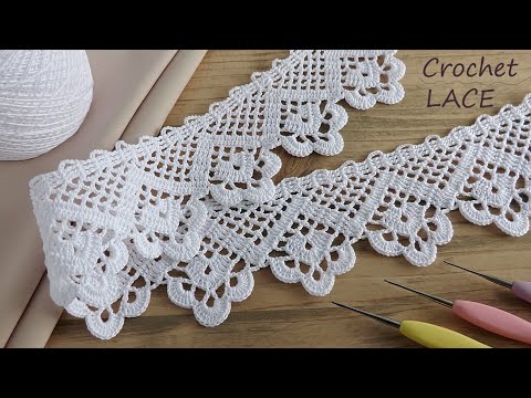 Видео: КАЙМА ленточное КРУЖЕВО вязание крючком МК 💎 Beautiful and very easy to crochet LACE