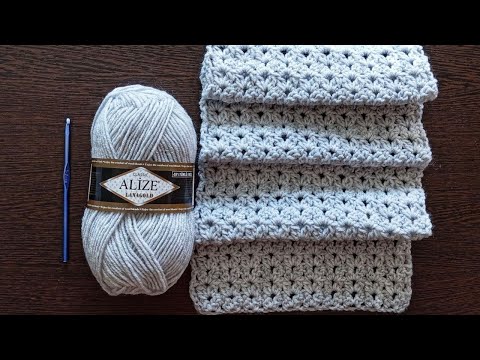 Видео: Шарф крючком. Узор для начинающих