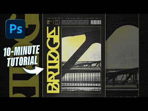 Видео: Дизайн постера в стиле брутализм | 10-минутный пошаговый урок по Photoshop
