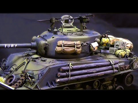 Видео: Давайте покрасим модель танка M4A3E8 «Easy 8» Fury Sherman и его боевое оснащение (RFM 1/35)