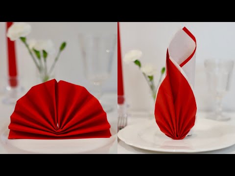 Видео: Как сложить салфетку красиво. Сервировка стола | How to fold napkins
