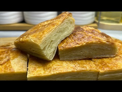 Видео: Слоеный хлеб. «Кятмяр» слоеное тесто. #рецепты #слоеныйхлеб #вкусно #втоп #врек #хлеб #слоеноетесто