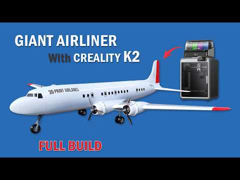 Видео: ГИГАНТСКИЙ 3D-печатный радиоуправляемый самолёт с Creality K2. Самодельный DC-6, полностью распеч...