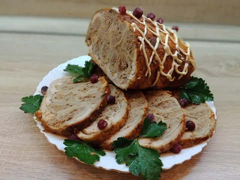 Видео: Нереально вкусная Фаршированная курица блинами с печенью!!!