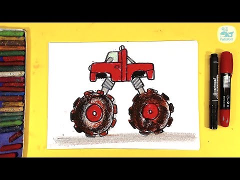 Видео: Как нарисовать МАШИНУ МОНСТР-ТРАК / Monster trucks