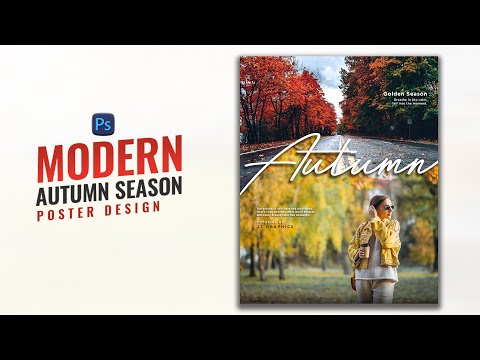 Видео: Современный дизайн осеннего сезона в Photoshop | Дизайн постера для социальных сетей | Уроки Phot...