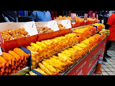 Видео: Потрясающие жареные королевские креветки, жареный краб, жареная курица, гигантский лобстер с маслом