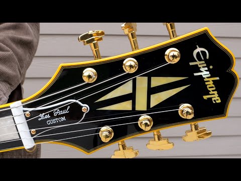 Видео: Пробую новый Epiphone Джо Бонамассы! | Обзор Epiphone Joe B 1959 Les Paul Custom Antique Ebony 20...