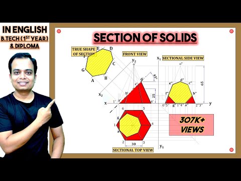 Видео: 3. Как разрезать шестиугольную пирамиду и нарисовать истинную форму сечения.