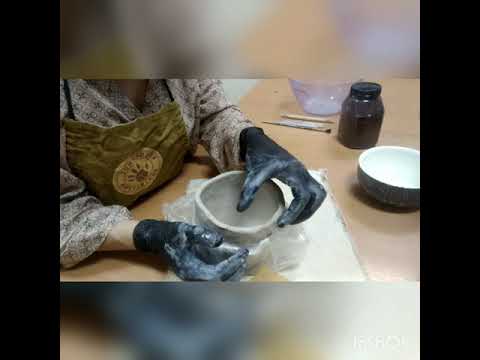 Видео: Ручная лепка.Чаша "Кокос"