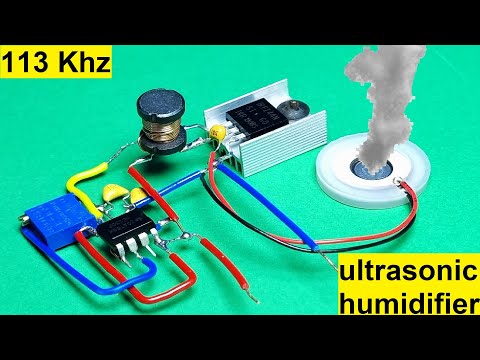 Видео: Как сделать ультразвуковой увлажнитель, ультразвуковой, NE555, 113 кГц