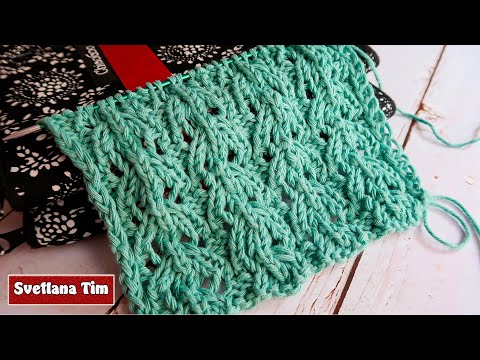 Видео: Очень простой Узор спицами "Triangulitos" + Схема Узора / Светлана Тим Вязание Спицами