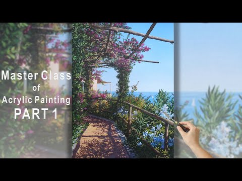 Видео: Master Class of Acrylic Painting. Sea Landscape (Part 1)| Мастер-класс по акриловой живописи часть 1